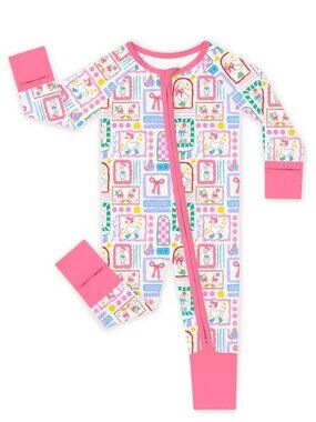 Goose Bows Farm Girls Bamboo Romper Jumpsuit Pajamas Sleeper